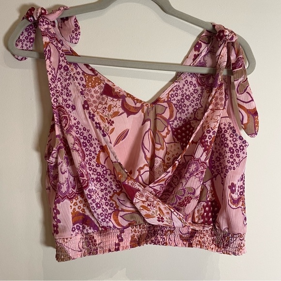 Free People Weekend In Montauk Crop Top in Pink Size Large NWT - Picture 6 of 8